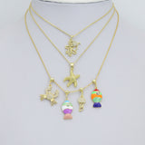 Starfish Colorful Fish Jellyfish Crab Octopus Pendant charm , Sku#LX923