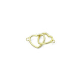 Gold Double Hearts Connector Charm Pendant,Sku#LX873