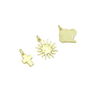 Mother of Pearl Cross Clouds Sun Pendant charm, Sku#LX924