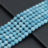 High quality Larimar Quartz, Round Smooth 4mm/6mm/8mm/10mm/12mm, Blue Gemstone, 15.5" Full Strand, Sku#U980 Bestbeads&Beyond