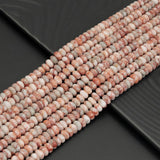 4x6mm/5x8mm Smooth Rondelle Red Web Jasper Beads, Sku#U1907