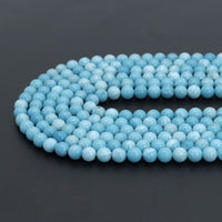 High quality Larimar Quartz, Round Smooth 4mm/6mm/8mm/10mm/12mm, Blue Gemstone, 15.5" Full Strand, Sku#U980 Bestbeads&Beyond