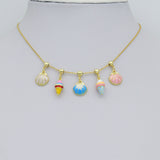 Colorful Enamel Shell Icecream Pendant charm, Sku#A509