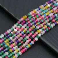 2x4mm Mixed Color Jade Rondelle Faceted Beads, Sku#U2146