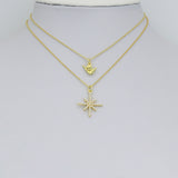 Gold Silver Shaka Hand Gesture Pearl North Star Pendant charm, Sku#A511