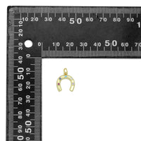 Colorful CZ Gold Silver U horseshoe Shape Pendant charm, Sku#A512