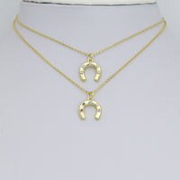 Colorful CZ Gold Silver U horseshoe Shape Pendant charm, Sku#A512