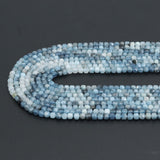 4mm Faceted Cube Genuine Aquamarine Beads. Sku#U2093