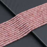 2x4mm Strawberry Quartz Smooth Rondelle Beads, Sku#U2107