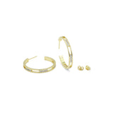 Clear CZ Hollow out Hoop Earrings, Sku#LD522