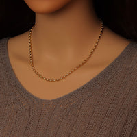Gold Rice shaple Beads Link Adjustable Necklace, Sku#LD676