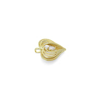 Teardrop CZ Gold layered Heart Charm Pendant,Sku#LX874