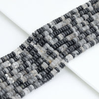 2x4mm Tourmalated Quartz Smooth Rondelle Beads, Sku#U2096