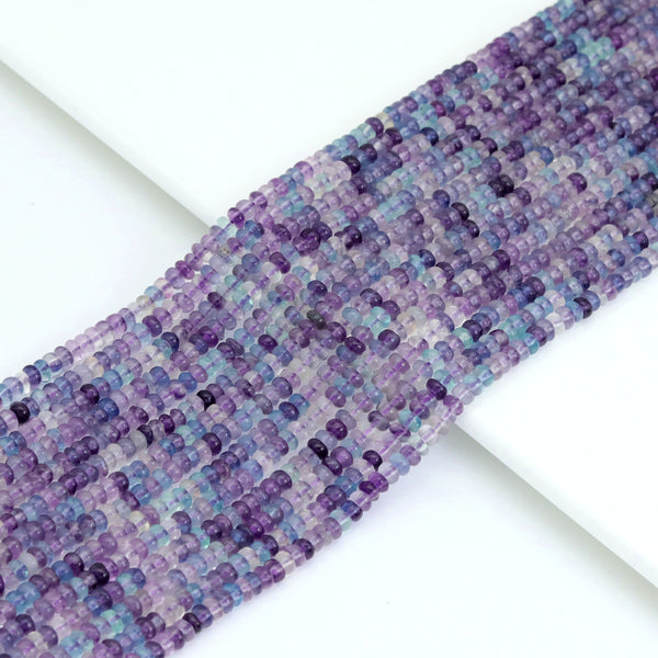 2x4mm Fluorite Smooth Rondelle Beads, Sku#U2106