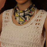 Scarf Necklace with Pearl Pendant, sku#EF807