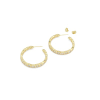 Clear Heart Oval Square Rectangle CZ Hoop Earrings, Sku#LD527