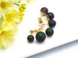 CZ Micro Pave Ball Stud Earring, Cobalt/Fuchsia/Green Color Stud Earring, Gold Minimalist earrings, 8mm/10mm/12mm,sku#J53