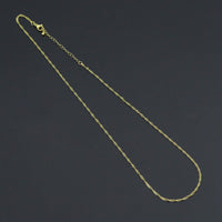 24K Gold Finished Gold Sigapore Chain Necklace, 1.6mm Sigapore Chain Necklace Ready to wear w/Lobster Clasp, 17.5 inch,sku#JD05