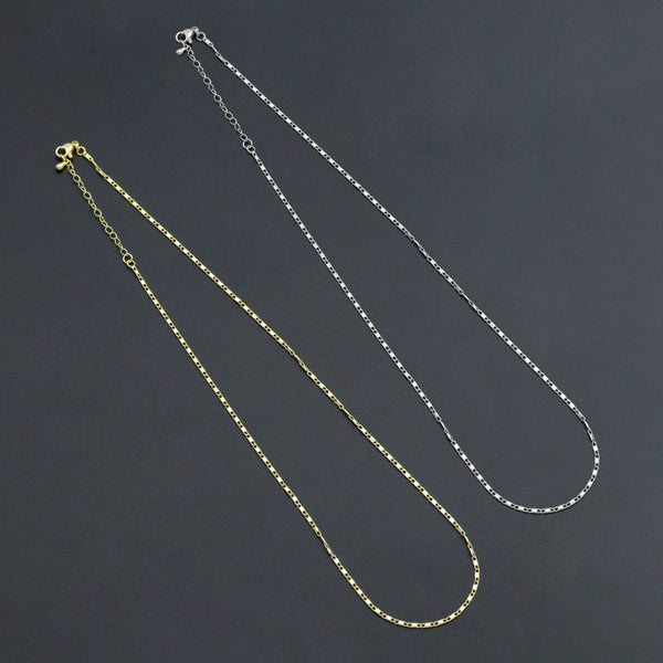 18K Gold Dainty Flat Figaro Chain necklace, sku#JL129