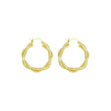 Gold Twisted Hoop Earrings, Sku#JL194