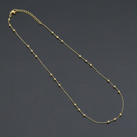 Dainty Gold ball Chain Adjustable Necklace , Sku#JL203