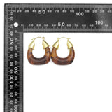 Geometric Arylic Hoop Earrings with Gold Accents, Sku#JL211