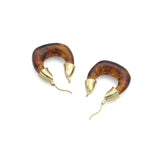 Geometric Arylic Hoop Earrings with Gold Accents, Sku#JL211