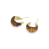 Acrylic Resin Drop & Hoop Earrings with Gold Accents, Sku#JL212