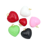 Puffy Enemel Heart Charm Pendant, valentine's day charm, Sku#JL213