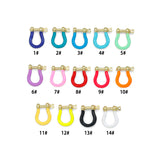 New Colorful Enamel Buckle clasp, Enamel U shape Clasp, White/Pink/Turquoise/Yellow/Lime Clasp Lock, Screw Clasp, 17x18mm,sku#K166