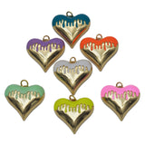 Colorful Enamel Heart Shape Pendant, Sku#L639