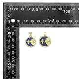 Gold North Star Moon on Lapis Charm, Sku#L706
