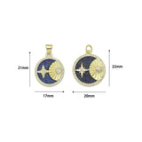 Gold North Star Moon on Lapis Charm, Sku#L706