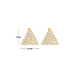 Baguette CZ Gold Silver Triangle Shape Stud Earrings, Sku#L738