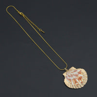 Large Natural Shell Pendant  Necklace , Sku#L741