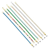 Colorful CZ Gold Tennis Chain Bracelet, Sku#LD346