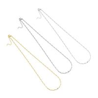 Thin Gold Silver Paperclip Link Chain Adjustable Necklace, Sku#LD488