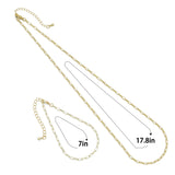Thin Gold Silver Paperclip Link Chain Adjustable Necklace, Sku#LD488