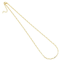 Thin Gold Silver Paperclip Link Chain Adjustable Necklace, Sku#LD488