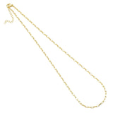 Thin Gold Silver Paperclip Link Chain Adjustable Necklace, Sku#LD488