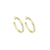 Clear CZ Hollow out Hoop Earrings, Sku#LD522