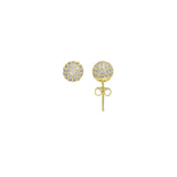 Clear CZ Gold Ball Stud Earrings, Sku#LD541