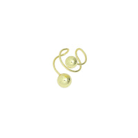 Gold Ball Wrap Line Adjustable Ring, Sku#LD561