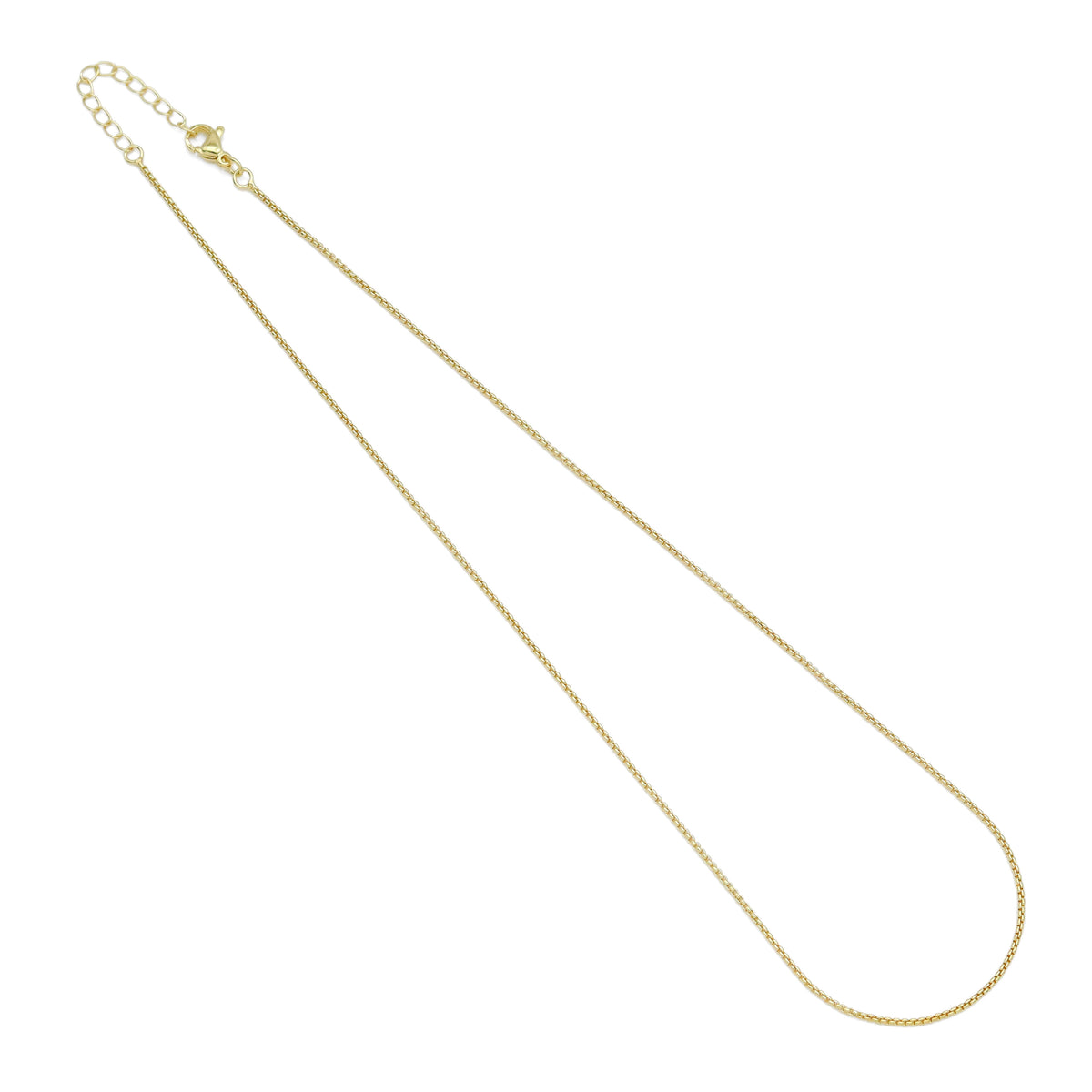 Dainty Gold box Chain Adjustable Necklace, Sku#LD590
