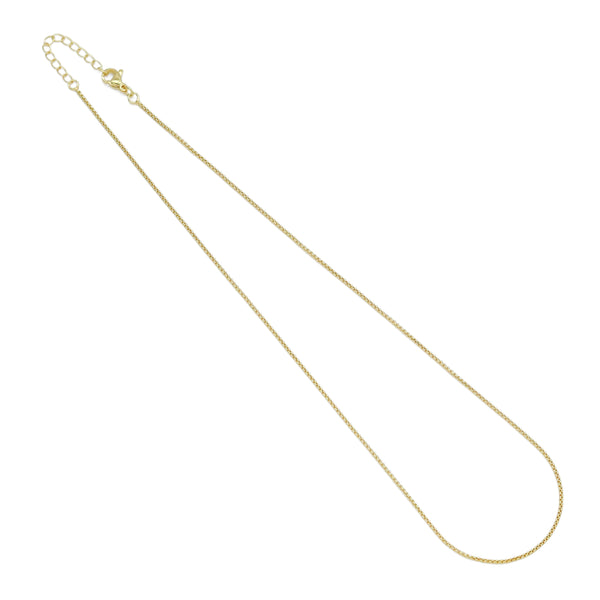 Dainty Gold box Chain Adjustable Necklace, Sku#LD590