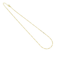 Gold Dainty Flower Link Chain  Necklace, Sku#LD606