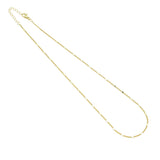 Gold Dainty Flower flate cuban Link Chain  Necklace, Sku#LD606