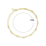 Clear CZ Round CZ Bar Link Adjustable Bracelet, Sku#LD617