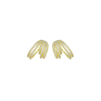 Clear CZ Multiline ear cuff Earrings, Sku#LD620