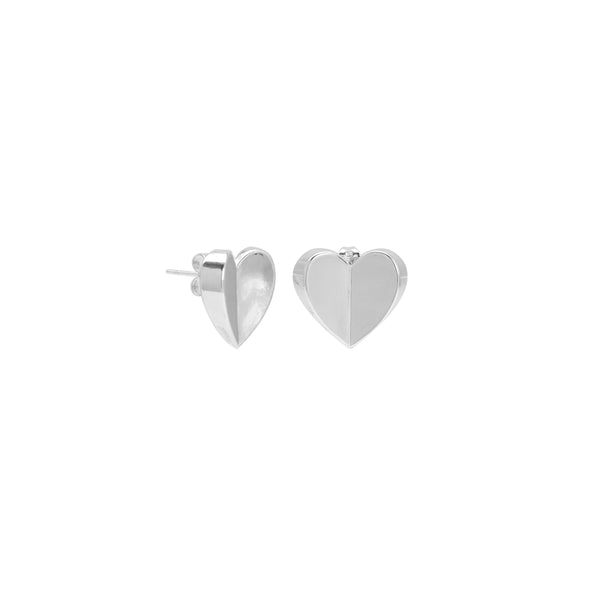 Silver Heart Stud Earrings, Sku#LD625